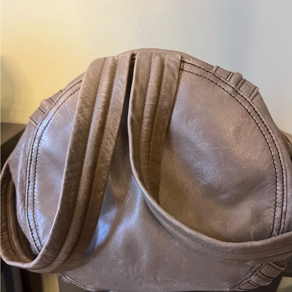 DKNY Brown Tan Leather   Drawstring Backpack  Purse